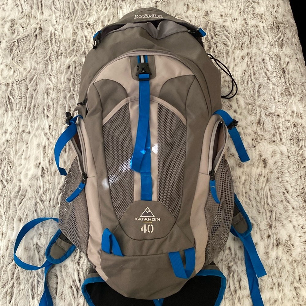 Jansport Gray and Blue Hiking Backpack